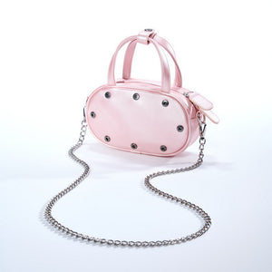 Get a stub * to claim this petite bag (with room for a smart phone et al) - with three colors of SWAPPABLE MOOD PANELS, Silky Carnation Pink base + handles, strap, chain - as a token of appreciation of each contribution; other details when you click here