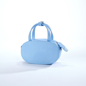 Get a stub * to claim this petite bag (with room for a smart phone et al) - with three colors of SWAPPABLE MOOD PANELS, Silky Powder Blue base + handles, strap, chain - as a token of appreciation of each contribution; other details when you click here